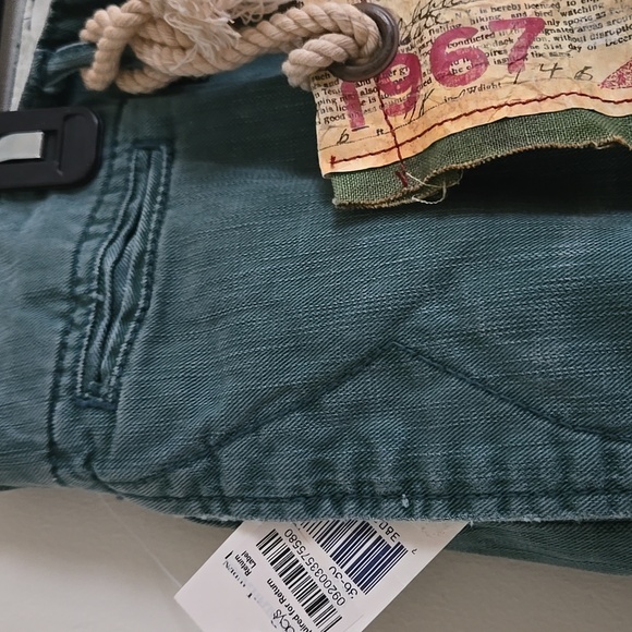 POLO Sportsman Military Green Distress 1967 Patchwork Cargo Jeans NWT - Picture 7 of 16